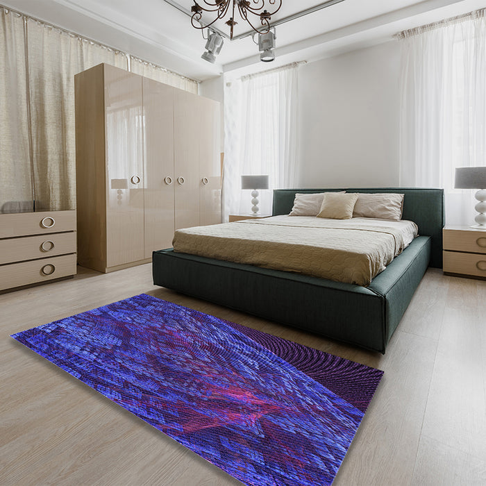 Patterned Purple Rug in a Bedroom, pat1362pur