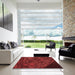 Square Patterned Red Rug in a Living Room, pat1362rd