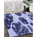 Machine Washable Transitional Dark Slate Blue Purple Rug in a Family Room, wshpat1363blu