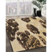 Machine Washable Transitional Yellow Rug in a Family Room, wshpat1363brn