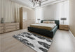 Patterned Silver Gray Rug in a Bedroom, pat1363gry