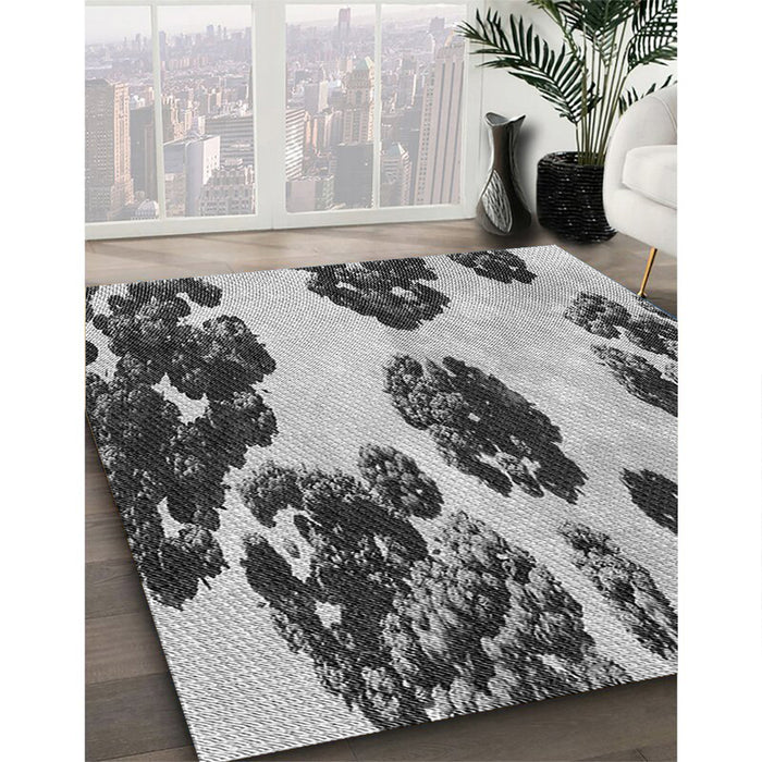 Machine Washable Transitional Silver Gray Rug in a Family Room, wshpat1363gry