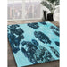 Machine Washable Transitional Blue Rug in a Family Room, wshpat1363lblu