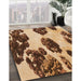 Machine Washable Transitional Red Brown Rug in a Family Room, wshpat1363org