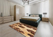 Patterned Red Brown Rug in a Bedroom, pat1363org