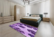 Patterned Violet Purple Rug in a Bedroom, pat1363pur