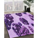 Patterned Violet Purple Rug in Family Room, pat1363pur