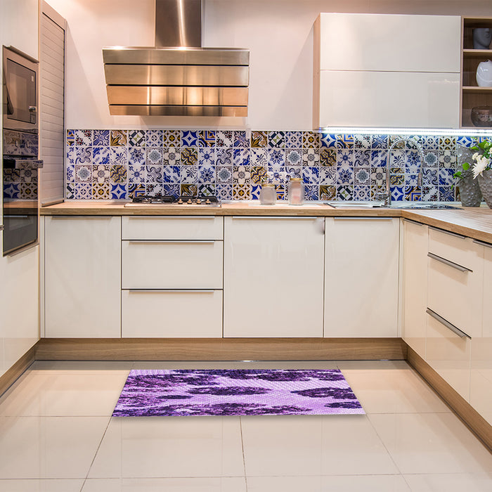 Machine Washable Transitional Violet Purple Rug in a Bedroom, wshpat1363pur