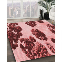 Patterned Pastel Pink Rug, pat1363rd