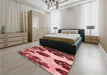 Patterned Pastel Pink Rug in a Bedroom, pat1363rd