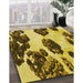 Machine Washable Transitional Bright Gold Yellow Rug in a Family Room, wshpat1363yw