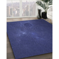 Patterned Royal Blue Rug, pat1364blu