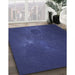 Patterned Royal Blue Rug in Family Room, pat1364blu