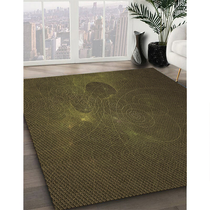 Patterned Oak Brown Rug in Family Room, pat1364brn