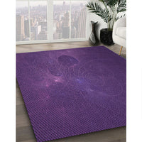 Patterned Purple Violet Purple Rug, pat1364pur