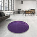 Round Patterned Purple Violet Purple Rug in a Office, pat1364pur