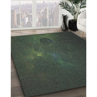 Patterned Mid Gray Novelty Rug, pat1364