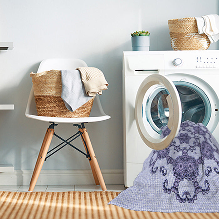 Machine Washable Transitional Lavender Blue Rug in a Washing Machine, wshpat1365blu
