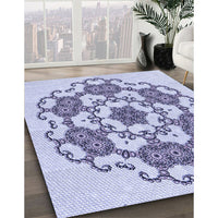 Patterned Lavender Blue Rug, pat1365blu