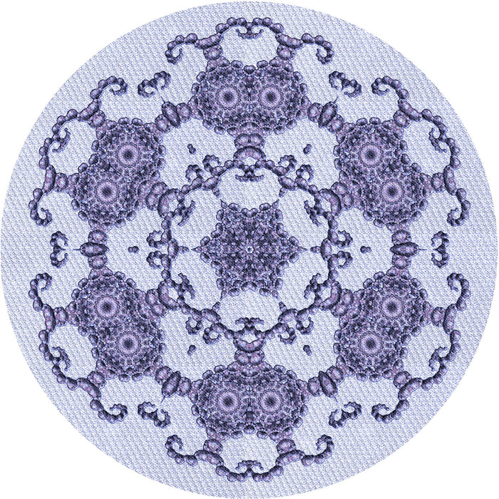 Square Patterned Lavender Blue Rug, pat1365blu