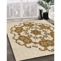 Patterned Golden Blonde Gold Rug, pat1365brn