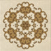 Round Patterned Golden Blonde Gold Rug, pat1365brn