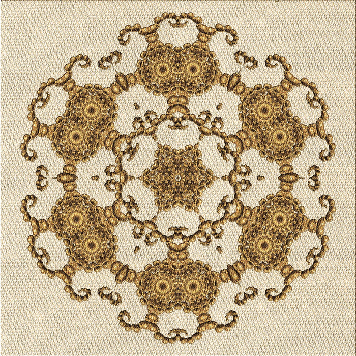 Round Machine Washable Transitional Golden Blonde Gold Rug, wshpat1365brn