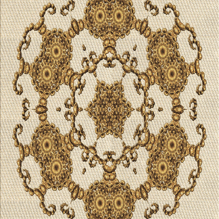 Machine Washable Transitional Golden Blonde Gold Rug, wshpat1365brn