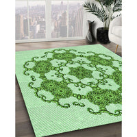 Patterned Green Rug, pat1365grn