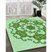 Patterned Green Rug in Family Room, pat1365grn