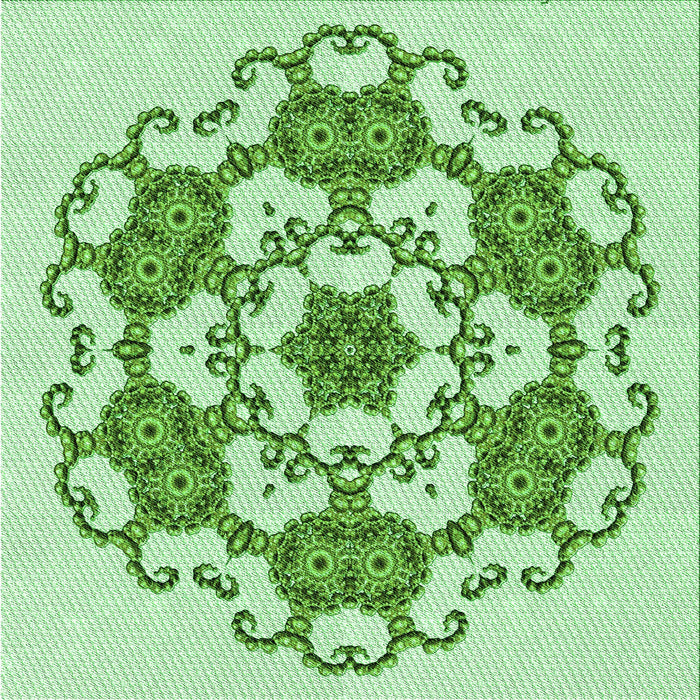 Round Machine Washable Transitional Green Rug, wshpat1365grn