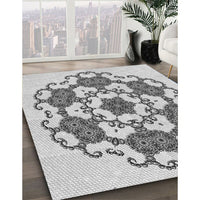 Patterned Platinum Gray Rug, pat1365gry