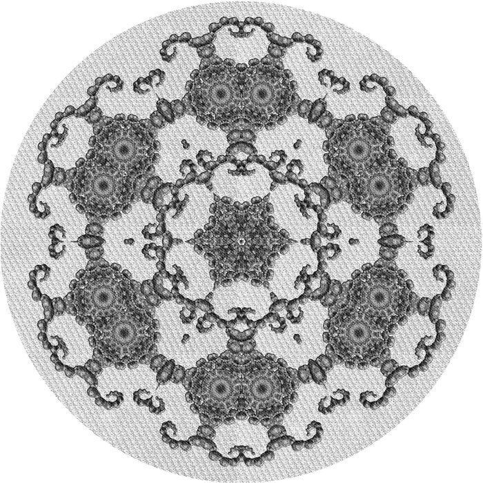 Square Patterned Platinum Gray Rug, pat1365gry