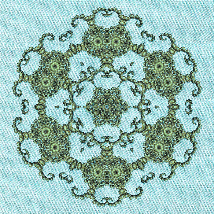 Round Machine Washable Transitional Green Rug, wshpat1365lblu