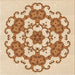 Round Patterned Golden Blonde Gold Rug, pat1365org