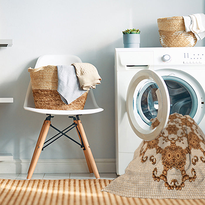 Machine Washable Transitional Golden Blonde Gold Rug in a Washing Machine, wshpat1365org