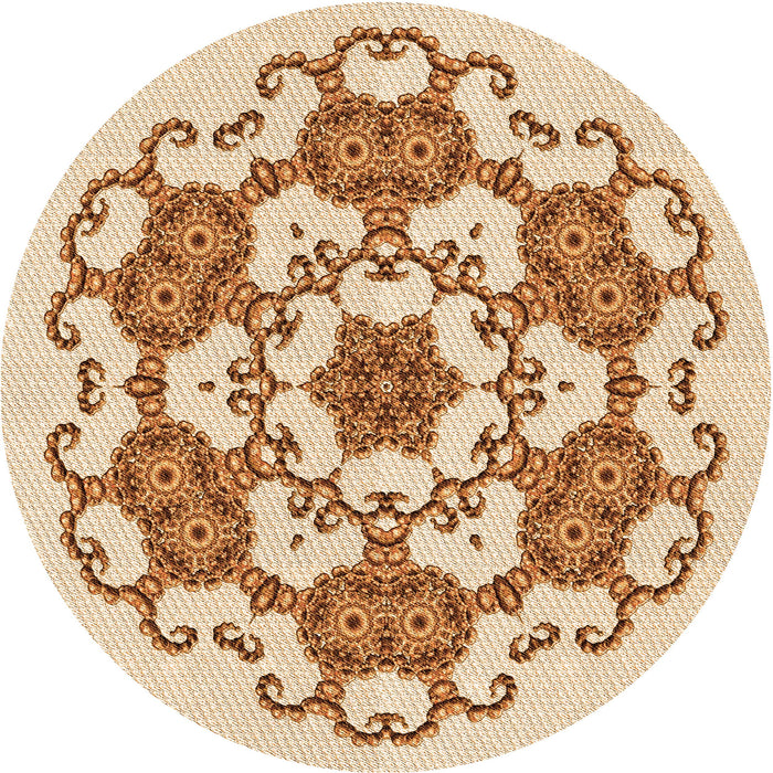 Square Patterned Golden Blonde Gold Rug, pat1365org