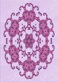 Machine Washable Transitional Medium Orchid Purple Rug, wshpat1365pur