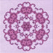 Round Patterned Medium Orchid Purple Rug, pat1365pur