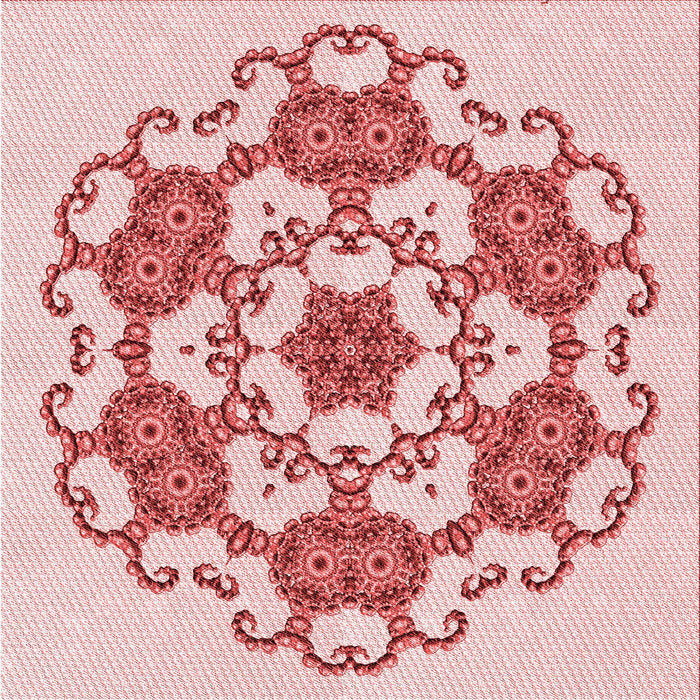 Round Patterned Red Rug, pat1365rd