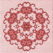 Round Patterned Red Rug, pat1365rd