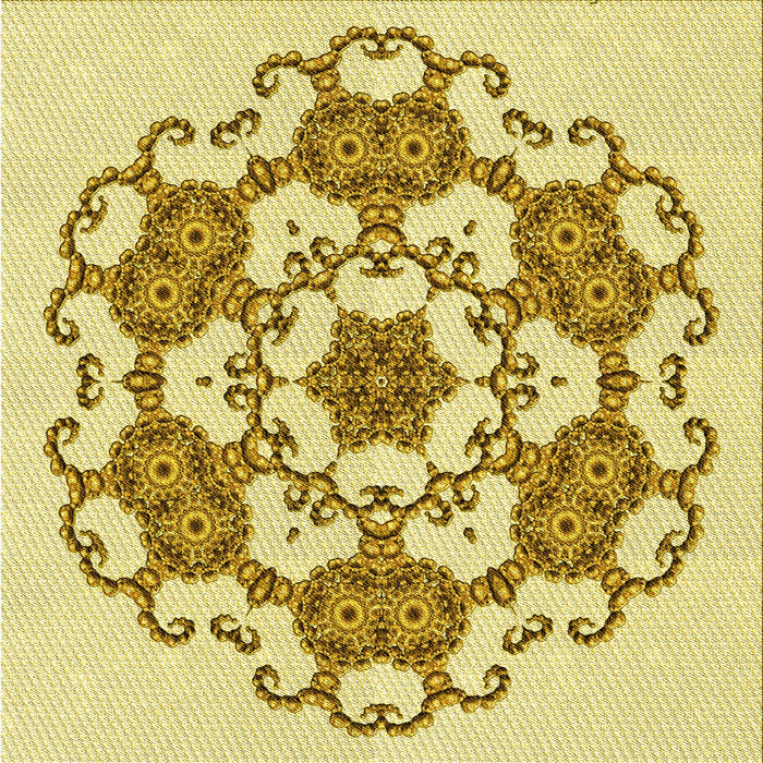 Round Patterned Dark Golden Brown Rug, pat1365yw