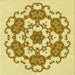 Round Patterned Dark Golden Brown Rug, pat1365yw