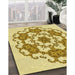 Patterned Dark Golden Brown Rug in Family Room, pat1365yw