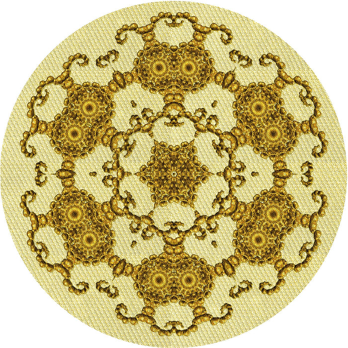 Square Patterned Dark Golden Brown Rug, pat1365yw
