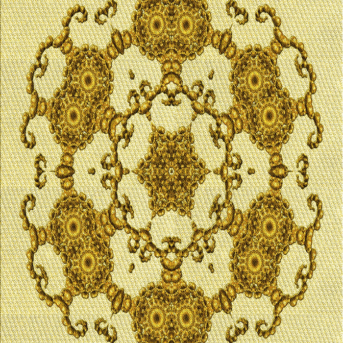 Machine Washable Transitional Dark Golden Brown Rug, wshpat1365yw