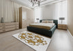 Machine Washable Transitional Brown Rug in a Bedroom, wshpat1365