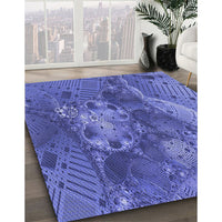 Patterned Sky Blue Rug, pat1366blu