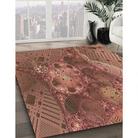 Patterned Sunrise Orange Rug, pat1366brn