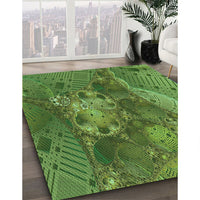 Patterned Green Rug, pat1366grn